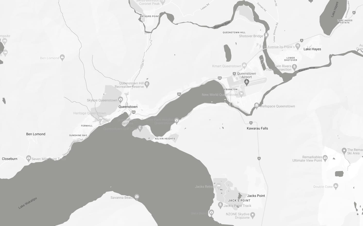 Queenstown Map Custom Mortgages Locations